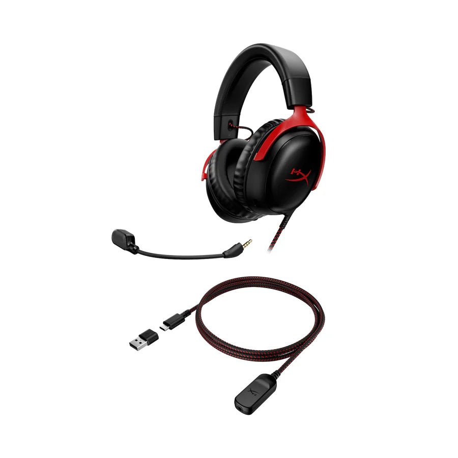 HyperX Cloud III Gaming Headset - Black/Red | 727A9AA - Vektra Computers LLC