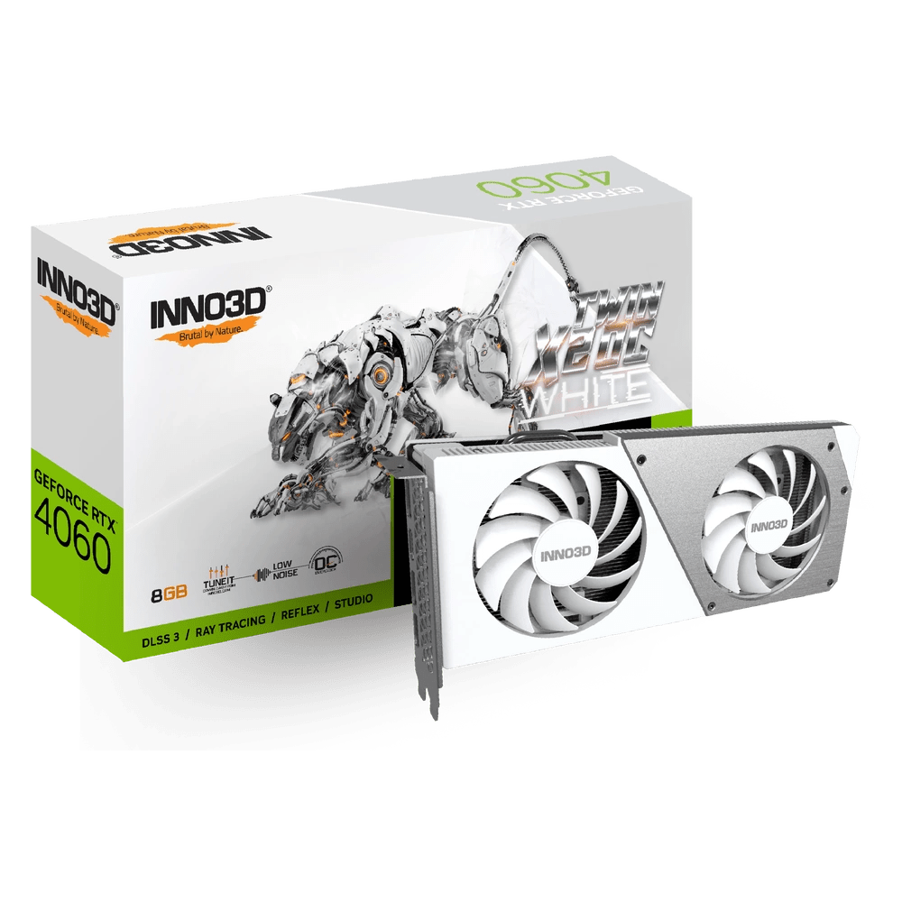 Inno3D GeForce RTX 4060 Twin X2 OC White 8GB GDDR6 Graphics Card - Vektra Computers LLC