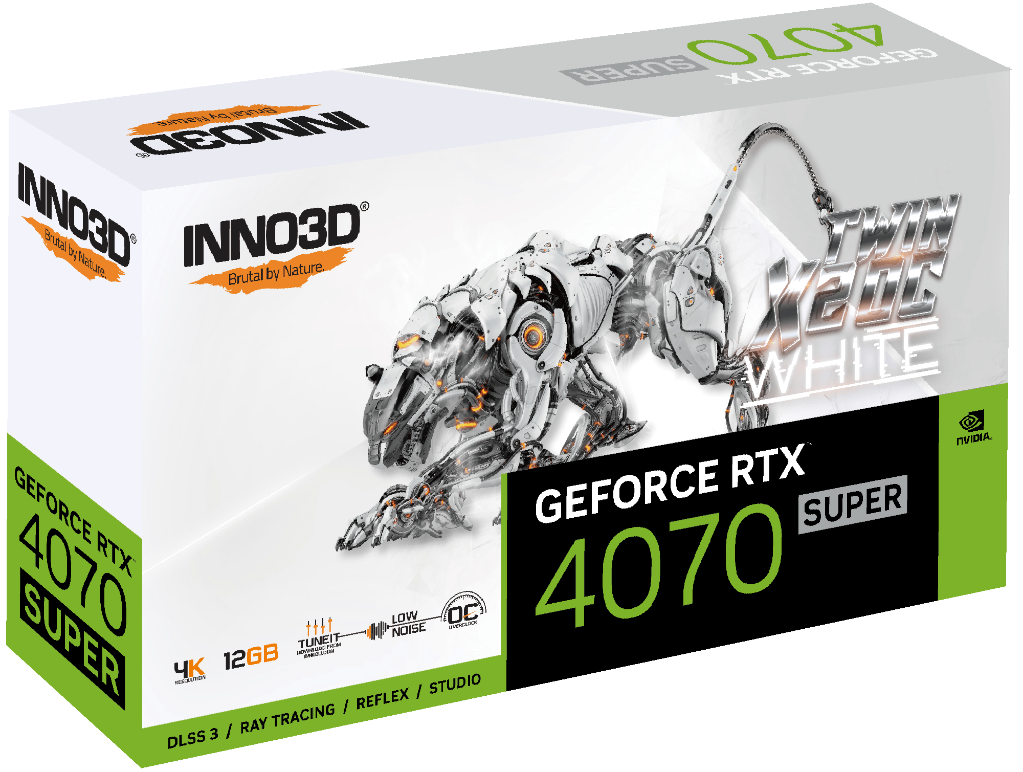 INNO3D GEFORCE RTX 4070 SUPER TWIN X2 12GB GDDR6X OC WHITE Graphics Card | N407S2 - 126XX - 186162W - Vektra Computers LLC