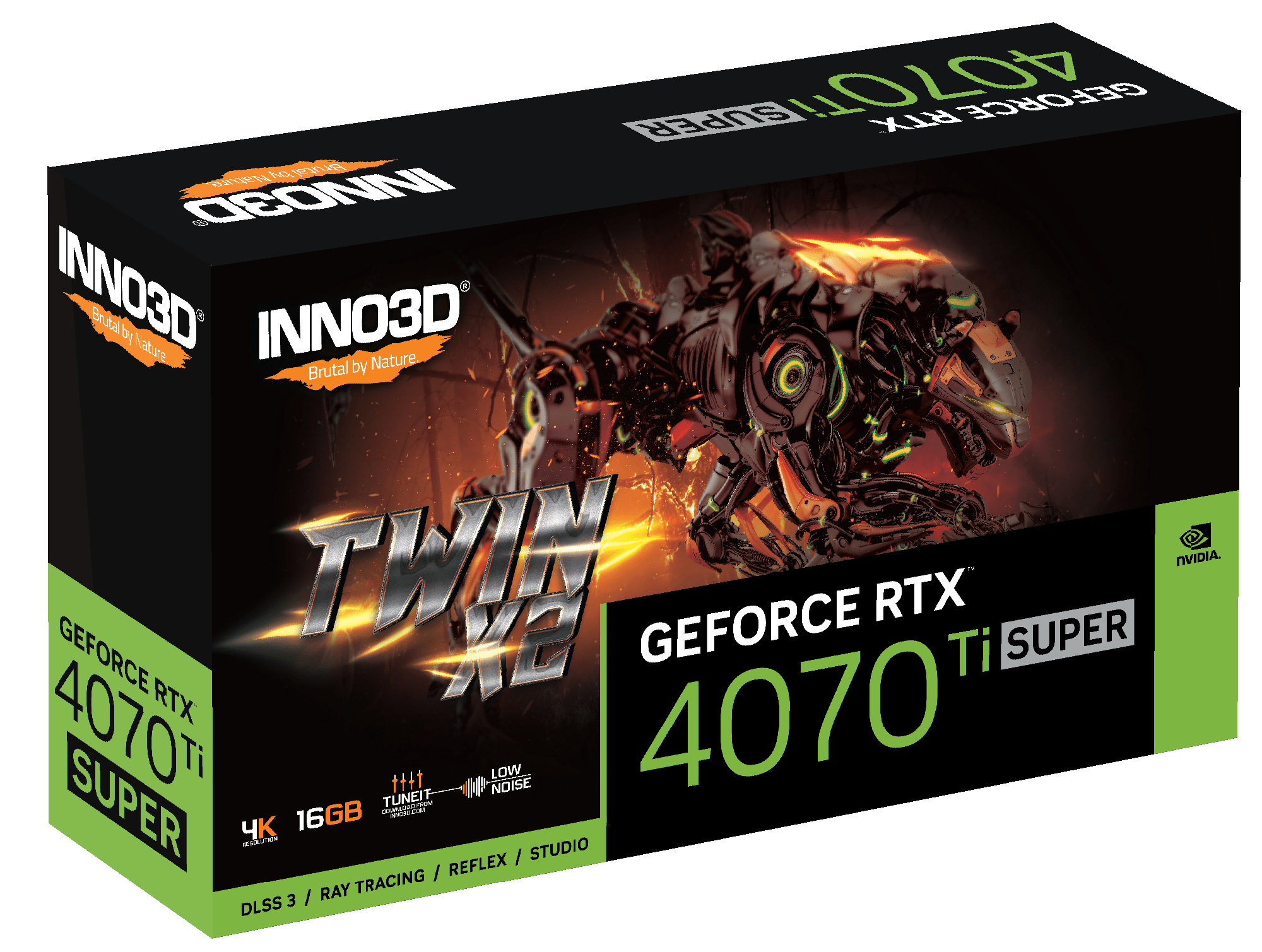 Inno3D Geforce RTX 4070 TI Super Twin X2 16GB GDDR6X Graphics Card | N407TS2 - 166X - 186156N | - Vektra Computers LLC
