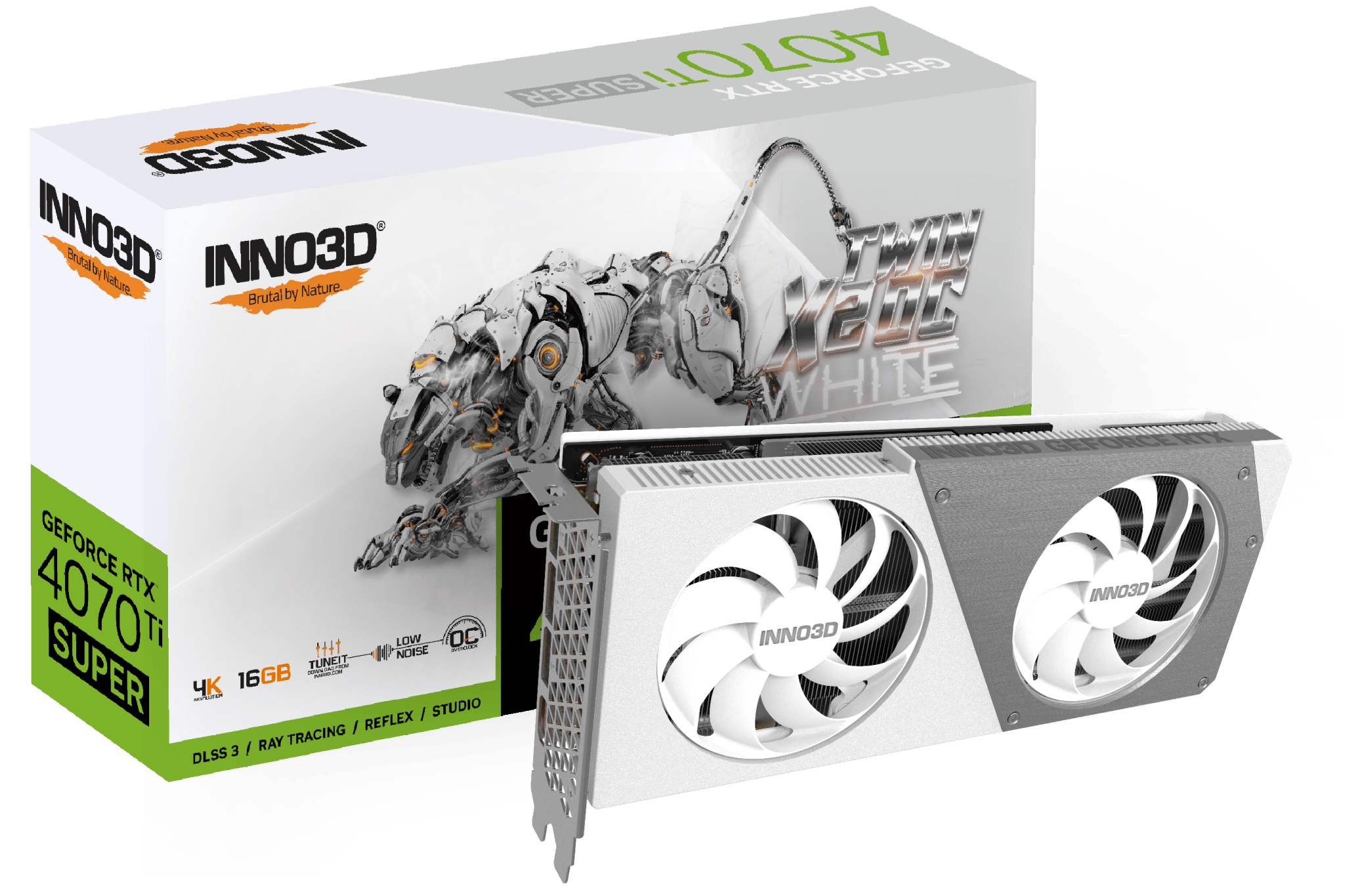 INNO3D GEFORCE RTX 4070 TI SUPER TWIN X2 16GB GDDR6X OC WHITE Graphics Card | N407TS2 - 166XX - 186156W | - Vektra Computers LLC