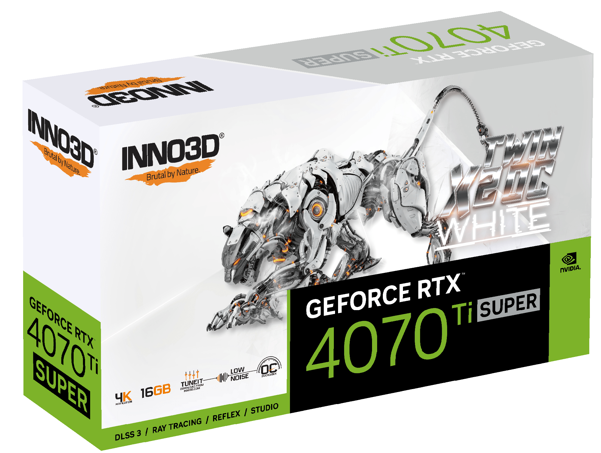 INNO3D GEFORCE RTX 4070 TI SUPER TWIN X2 16GB GDDR6X OC WHITE Graphics Card | N407TS2 - 166XX - 186156W | - Vektra Computers LLC