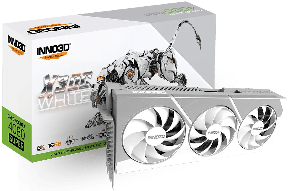 INNO3D GeForce RTX 4080 SUPER X3 OC WHITE Gaming Graphics Card | N408S3 - 166XX - 18703259 - Vektra Computers LLC