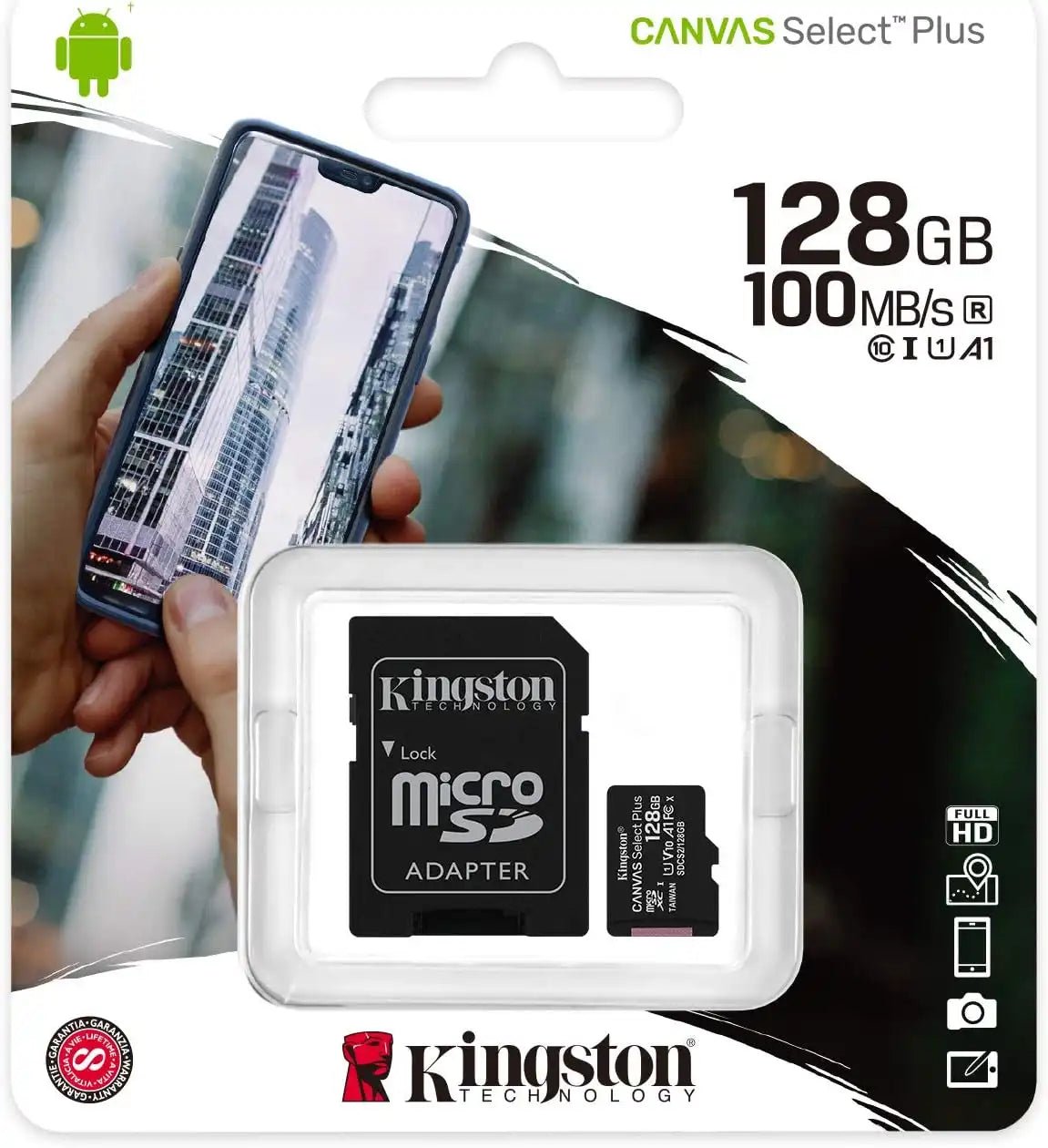 Kingston 128GB Canvas Select Plus microSD Memory Card Class 10 UHS - I speeds up to 100MB/s Android A1 Performance Class | SDCS2/128GB - Vektra Computers LLC