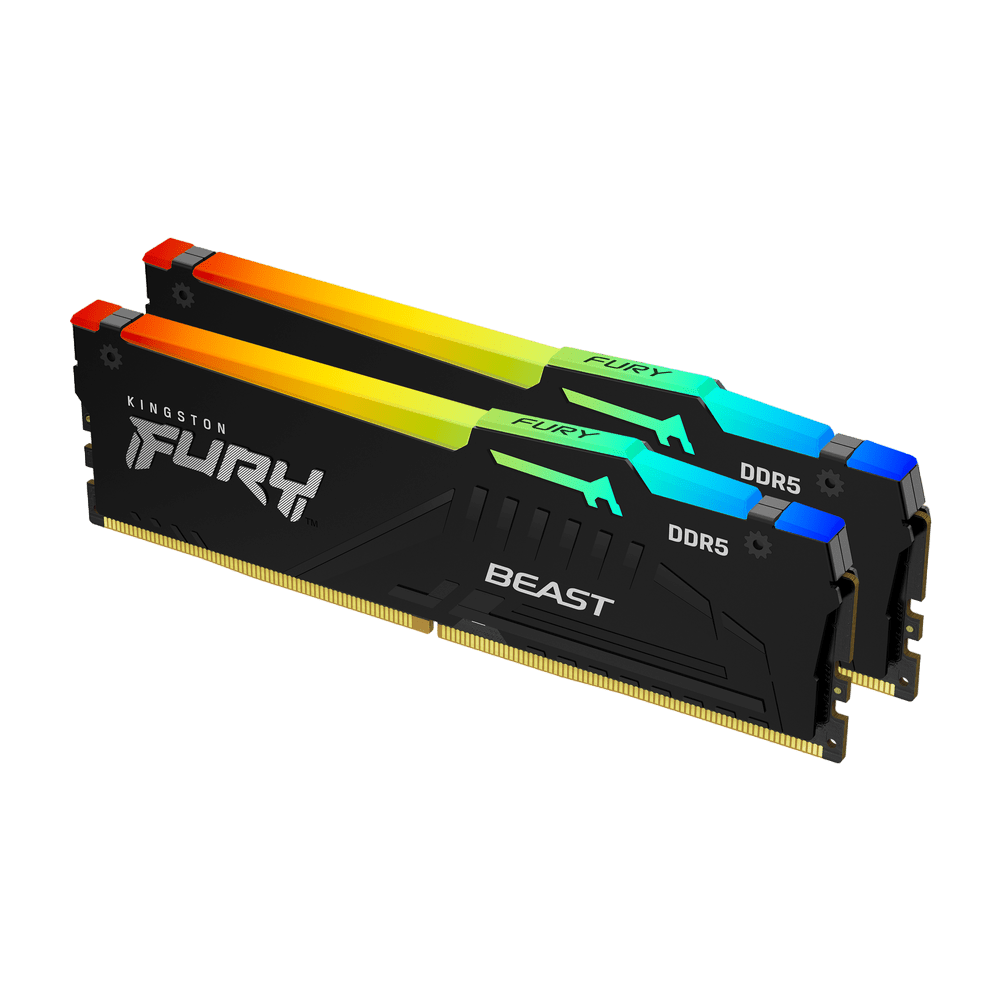 Kingston Fury Beast RGB 16GB (8GBx2) DDR5 5200MHz Desktop Memory - Vektra Computers LLC