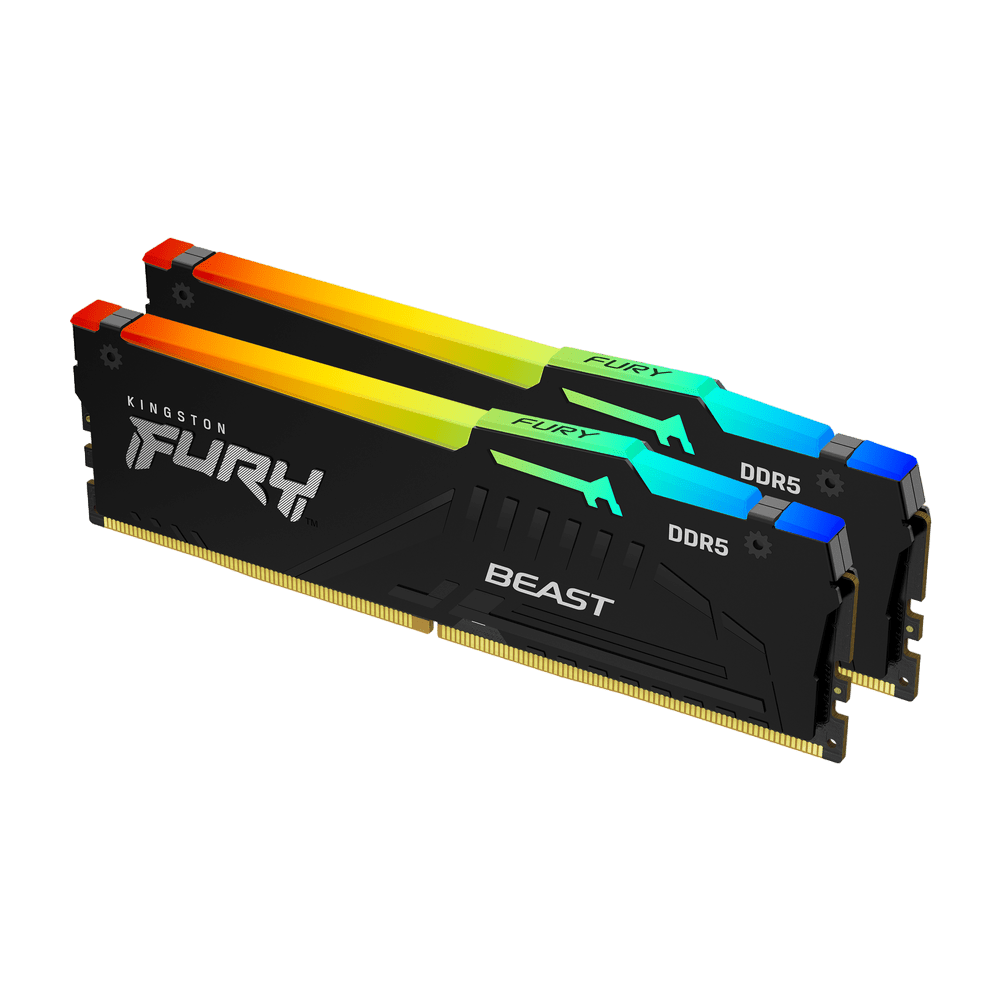 Kingston Fury Beast RGB 16GB (8GBx2) DDR5 5600MHz Desktop Memory - Vektra Computers LLC