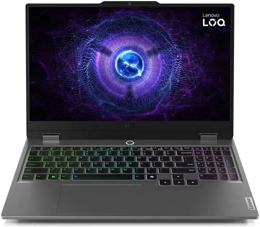 Lenovo LOQ 15IRX9 Gaming Laptop, 15.6" FHD IPS 144Hz Display, Intel Core i7 - 13650HX, 16GB RAM, 512GB SSD, GeForce RTX 4060 8GB Graphics, White Backlit ENG - ARAB K/B, Grey, + Windows 11 Pro Retail | 83DV000CAX - Vektra Computers LLC