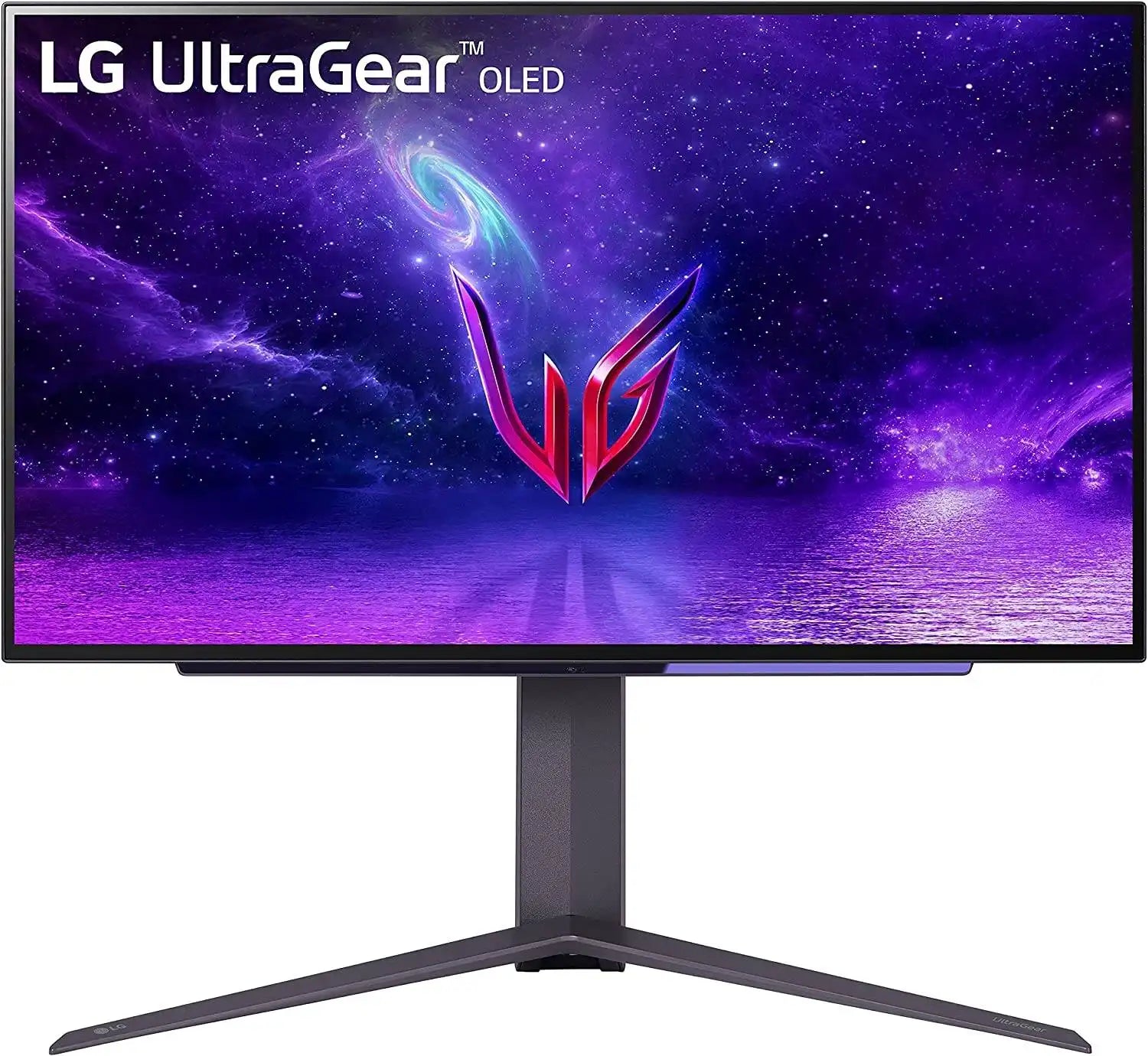 LG 27'' UltraGear OLED QHD Display with 240Hz Refresh Rate Gaming Monitor and FreeSync Prm Pro, 0.03ms (GtG) Response Time, DisplayHDR TRUE BLACK 400, DCI - P3 98.5%, USB, HDMI, DP, Black | 27GS95QE - B - Vektra Computers LLC