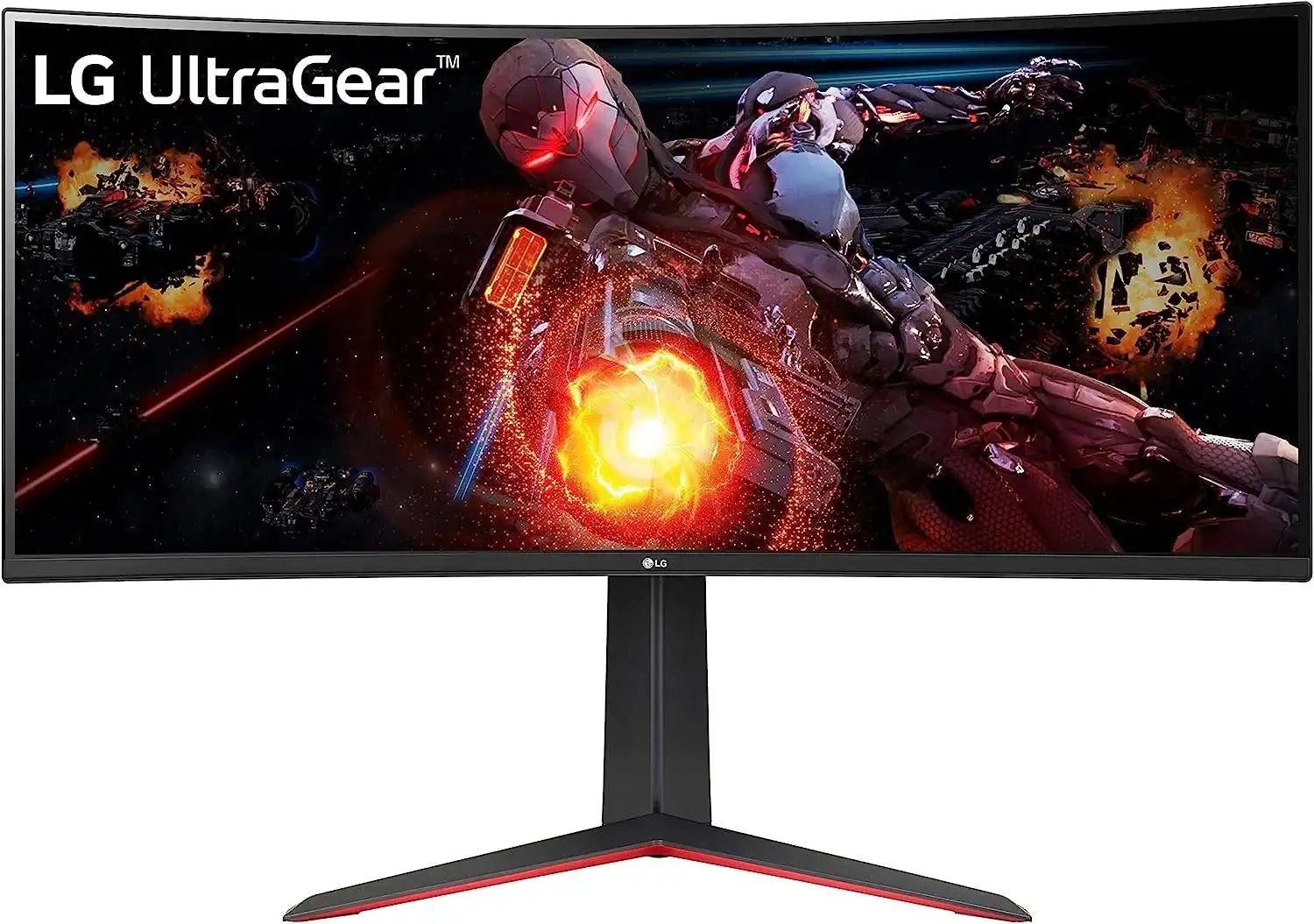 LG 34" UltraGear QHD Curved Gaming Monitor, VA Panel, 160Hz Refresh Rate & 5ms Response Time, AMD FreeSync Premium, sRGB 99% (Typ.) & HDR 10, 7Wx2ch Speakers, HDMI / DisplayPort, Black | 34GP63A - B - Vektra Computers LLC