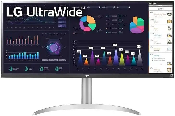 LG 34WQ650 34” UltraWide FHD IPS Monitor, 100Hz Refresh Rate, 5ms Gtg Response Time, 16.7M Color Depth, 21:9 Aspect Ratio, VESA Display HDR 400, AMD FreeSync, Anti - Glare, White | 34WQ650 - W - Vektra Computers LLC