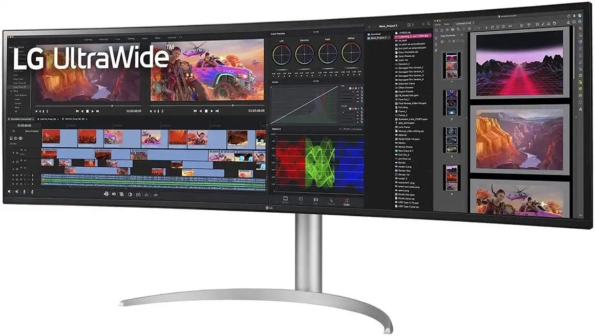 LG 49WQ95C 49'' UltraWide Dual QHD Curved Monitor, 144Hz Nano IPS Display, 5ms Response Time, 32:9 Aspect Ratio, 16.7M Color Depth, 178º Viewing Angle, HDR 10, White | 49WQ95C - W - Vektra Computers LLC