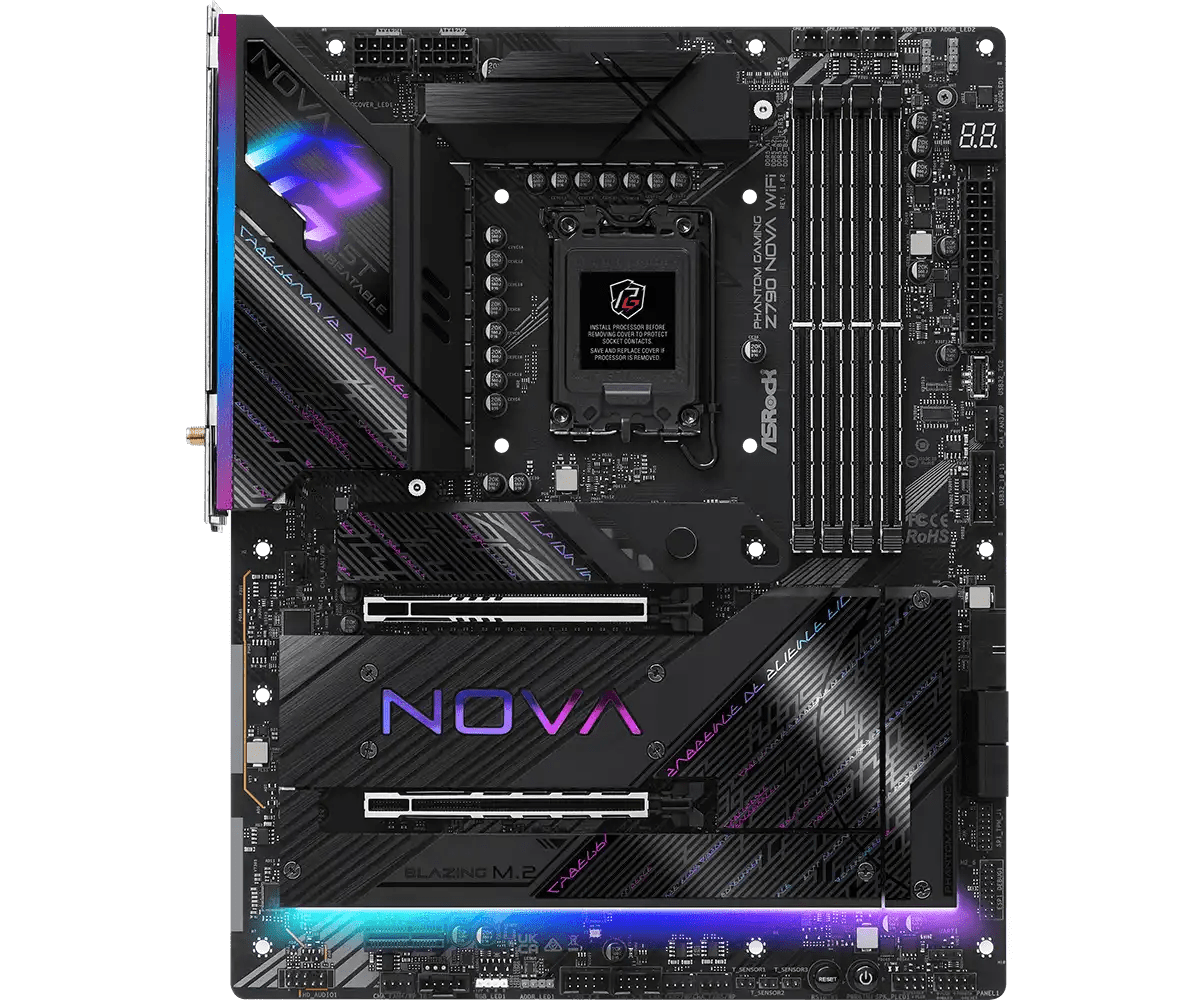 PHANTOM GAMING Z790 Nova WiFi LGA 1700 Socket Intel Motherboard | 90 - MXBMB0 - A0UAYZ - Vektra Computers LLC