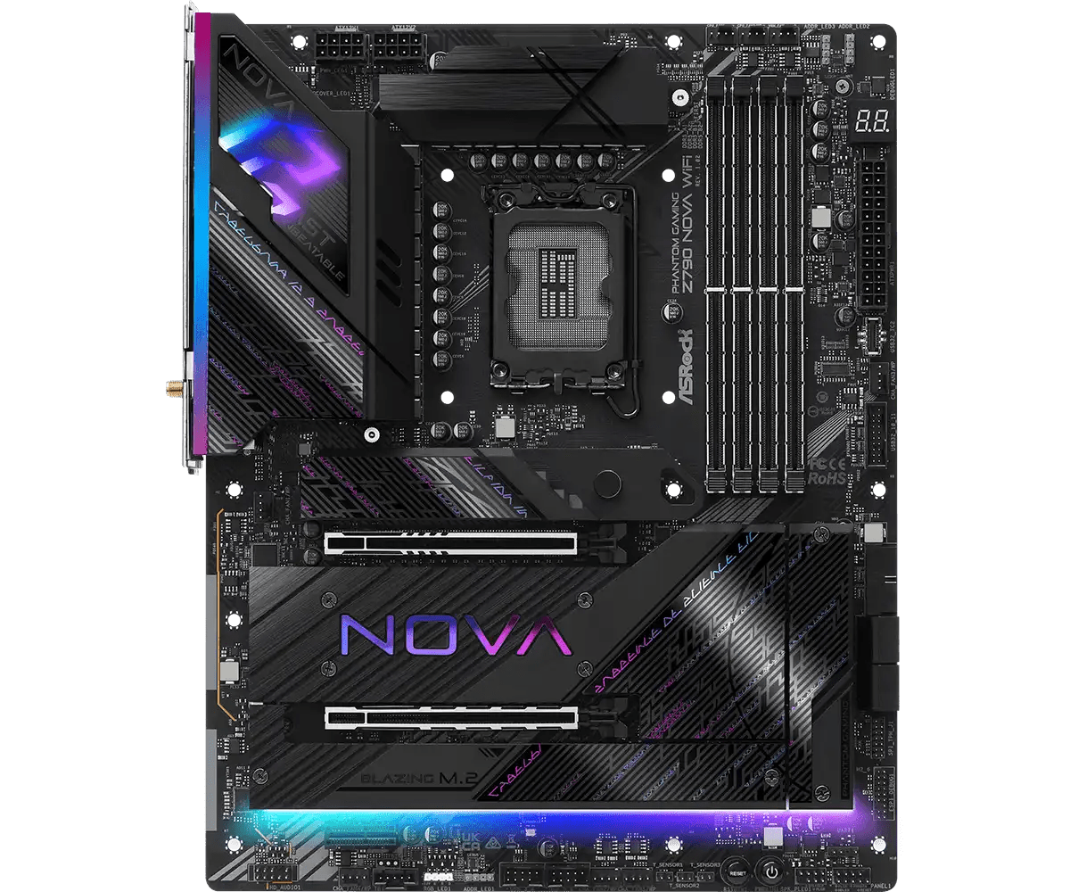 PHANTOM GAMING Z790 Nova WiFi LGA 1700 Socket Intel Motherboard | 90 - MXBMB0 - A0UAYZ - Vektra Computers LLC