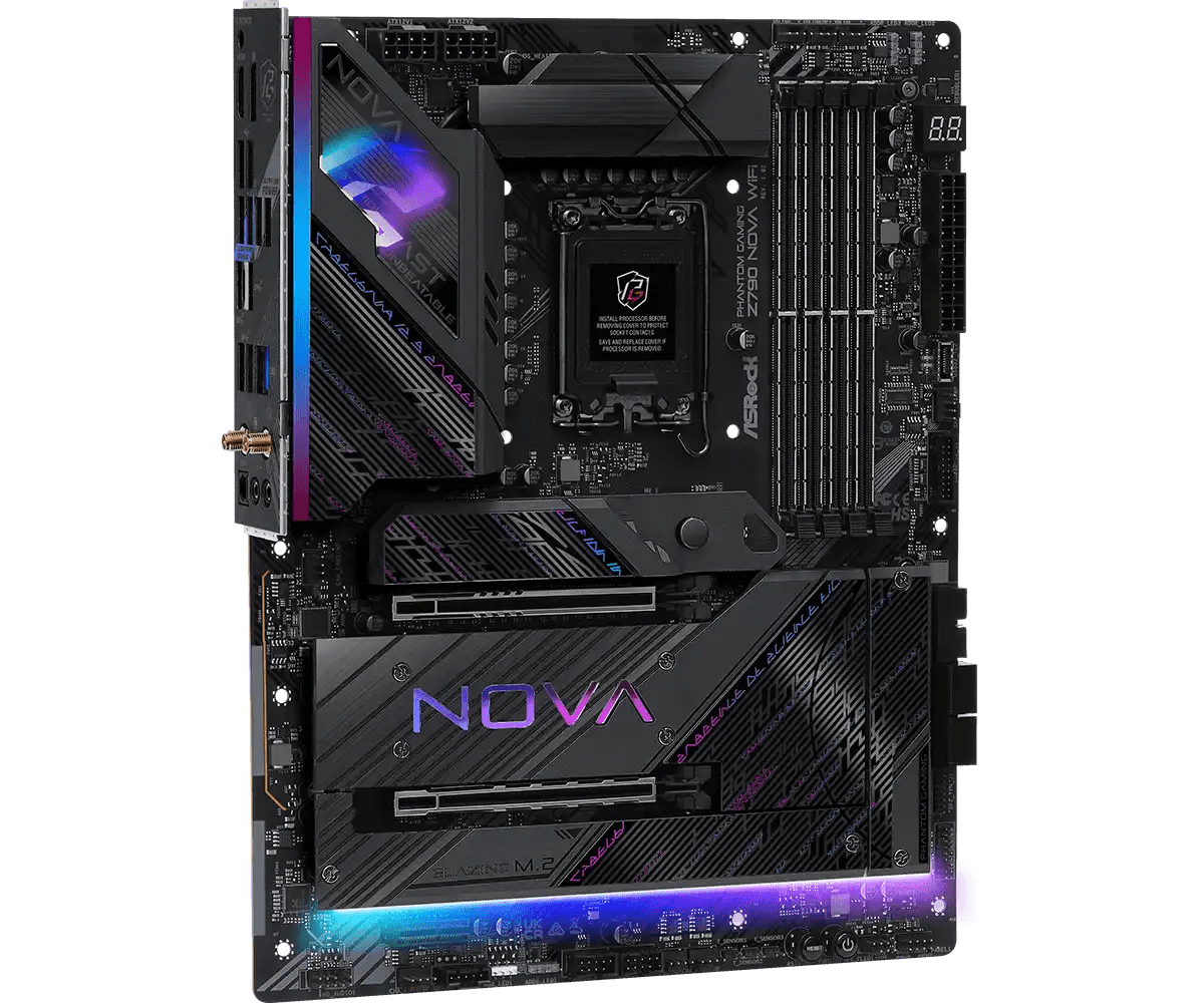 PHANTOM GAMING Z790 Nova WiFi LGA 1700 Socket Intel Motherboard | 90 - MXBMB0 - A0UAYZ - Vektra Computers LLC