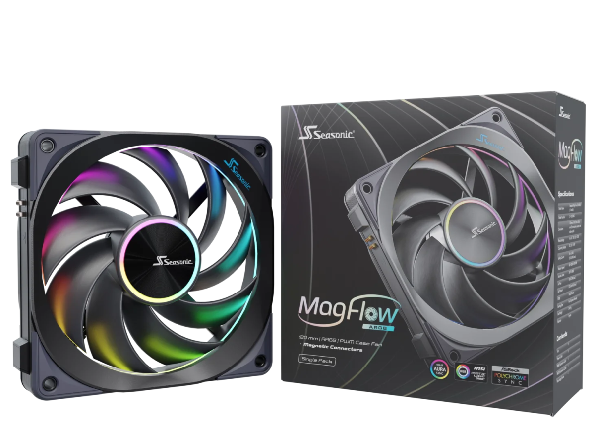 Seasonic MagFlow ARGB 120 mm PWM Case Fan | SS - MF12025L - Vektra Computers LLC