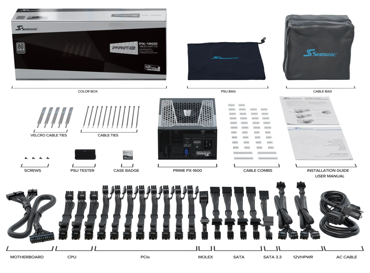 Seasonic PRIME PX - 1600 Power Supply 1600 Watts | SSR - 1600PD2 - Vektra Computers LLC