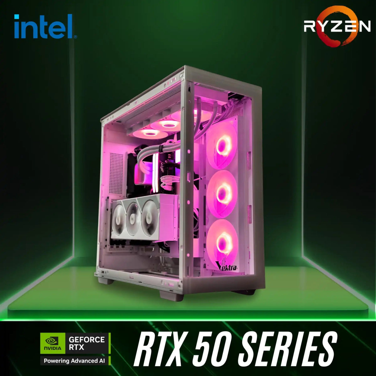 Vektra RDY CH780 White Nvidia RTX 50 Series Gaming PC - Vektra Computers LLC