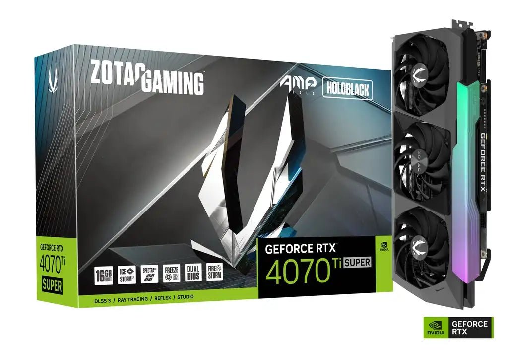 ZOTAC GAMING GeForce RTX 4070 Ti SUPER AMP HOLO 16GB Gaming Graphics Card | ZT - D40730F - 10P | - Vektra Computers LLC